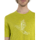 Icebreaker Tech Lite II Short Sleeve Skiing Yeti T-Shirt - Mens, Bio Lime, Extra Large, IB0A56IM864XL