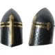 India Made Black Crusader Helmet, Black finish carbon steel construction, 910974-BK