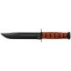 KA-BAR Knives US Army Fixed Blade w/ Leather Sheath, 7in, Cro-Van 1095 Steel, Straight Edge, Leather Handle, K1220