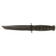 KA-BAR Knives Short Fixed Blade Knife, 5.25in 1095 Cro-Van Tanto Fixed Blade, Black Kraton G Handle, Black, 1254