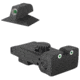 Kensight Bomar BMCS Rounded Blade Tritium w/Arctic White Outlines, Adjustable Target 1911 Rear Night Sight Set w/ 0.200in Tall, Contoured Profile, Black, 970093