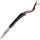 Komoran Bamboo Damascus Folder Folding Knife, 2.13 Damascus steel blade, Black pakkawood handle, BF210637