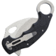 Komoran Karambit Linerlock Folding Knife, 2.63in SS Karambit Blade, Black Finger Grooved G10 Handle, Finger Ring, Thumb Pull, Pocket Clip, Stonewash And Satin Blade, QRFEB02 / KO019