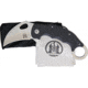 Komoran Karambit Linerlock Folding Knife, 2.63in SS Karambit Blade, Black Finger Grooved G10 Handle, Finger Ring, Thumb Pull, Pocket Clip, Stonewash And Satin Blade, QRFEB02 / KO019
