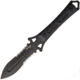 Krudo MANIKOMIO Knife, 11in Overall, 5in Black Partially Serrated 9Cr18Mov SS Blade, Black G10 Handle, Double Edge Blade, Black Kydex Sheath, KMAN910
