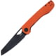 Kubey Elang Folding Knife, 5in Closed, 4in Black Black Stonewash AUS-10A Stainless Sheepsfoot Blade, Orange G10 Handle, KU365B
