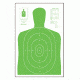 Law Enforcement Targets High Visibility Fluorescent B-27E Indoor Target Green 23x35 Inch 100 Per Case