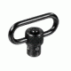 UTG Pro Standard Duty Push Button QD Sling Swivel, 1.25in Loop, Black, TL-QDSW08B