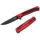 Lionsteel Skinny Framelock Folding Knife by Michele Pensato, 4.5in Closed, 3.5in Black Stonewash CPM MagnaCut Stainless Blade, Red Aluminum Handle, SK01ARB