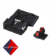LPA SPS Fully Adjustable Black Serrated Rear Red Fiber Optic Front Sight Set For S&amp;W Military and Police M&amp;P, Black, SPS02SW6F