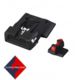LPA SPS Fully Adjustable Black Serrated Rear Red Fiber Optic Front Sight Set For S&amp;W Military and Police M&amp;P, Black, SPS02SW6F
