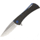 Marfione Custom Knives Closer Framelock CF Blued Folding Knife,3.75in,Satin,Black,Carbon Fiber Handle MFC394MCK