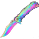 Master Collection Dragon Lock A/O Fold Knife, SS Assist Clip point Blade, Rainbow Handle MCA003RB