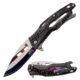 Master USA Drop Point Spring Assisted Knife, 3.5 in, 3Cr13 Stainless Steel Stainless Steel, Rainbow Black, MU-A108RB