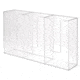 MCR Safety Acrylic Disposable Glove Dispenser w/Three Slots, Clear, 300
