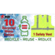 MCR Safety Hi Vis Reflective Safety Vest, ANSI Type R Class 2, Mesh with 2in Silver Stripes, Five Point Break Away Design, Fluorescent Lime, XL, RXCL2MLXL