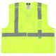 MCR Safety Hi Vis Reflective Safety Vest, ANSI Type R Class 2, Mesh with 2in Silver Stripes, Five Point Break Away Design, Fluorescent Lime, XL, RXCL2MLXL