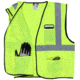 MCR Safety Hi Vis Reflective Safety Vest, ANSI Type R Class 2, Solid with 2in Silver Stripes, Hook and Loop Front Closure, Fluorescent Lime, 2X, VCL2SLX2