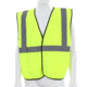 MCR Safety Hi Vis Reflective Safety Vest, ANSI Type R Class 2, Solid with 2in Silver Stripes, Hook and Loop Front Closure, Fluorescent Lime, 2X, VCL2SLX2
