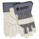 MCR Safety Mustang Premium Grain Leather Palm Work Gloves, 2.5in Rubberized Safety Cuff, Beige, Medium, 1935M