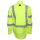 MCR Safety S1CL3LXL Flame Resistant Work Shirt, Class 3 Hi-Visibility Protection, 2in Silver FR Reflective Stripes, Fluorescent Lime, XL, S1CL3LXL