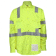 MCR Safety S1CL3LXL Flame Resistant Work Shirt, Class 3 Hi-Visibility Protection, 2in Silver FR Reflective Stripes, Fluorescent Lime, XL, S1CL3LXL