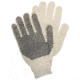 MCR Safety String Knit Work Gloves, 7 Gauge Regular Weight String Knit, Cotton/Polyester Fabric, PVC Dotted One Side, Black/Natural, Small, Each, 1, 9658S-EA