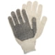 MCR Safety String Knit Work Gloves, 7 Gauge Regular Weight String Knit, Cotton/Polyester Fabric, PVC Dotted One Side, Black/Natural, Small, Each, 1, 9658S-EA
