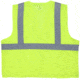 MCR Safety V2CL2MLXL Hi Vis Reflective Safety Vest, ANSI Type R Class 2, Mesh with 2in Silver Stripes, Hook and Loop Front Closure, Fluorescent Lime, XL, V2CL2MLXL