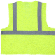 MCR Safety V2CL2MLZXL Hi Vis Reflective Safety Vest, ANSI Type R Class 2, Mesh with 2in Silver Stripes, Zipper Front Closure, Fluorescent Lime, XL, V2CL2MLZXL