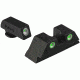 Meprolight Tru-Dot Night Sight Set for Glock 10mm &amp; 45 ACP, Green Front/Rear, 10222, 102223101