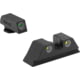 Meprolight Tru-Dot Night Sight Set for Glock 10mm &amp; 45 ACP, Green Front/Yellow Rear, 10222Y, 102223201