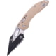 Microtech Stitch Ram Lok S/E Black Full Serrate Fluted G-10 3.71in Folding Knife, Tan, 169RL-3FLGTTA