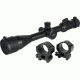 Millett 4-16x50 Tactical Rifle Scope, Matte Black w/ Illuminated Mil-Dot Bar Reticle, .1 Mil Click Value BK81008 w/ Millett 30mm Tactical Detachable Ring, Low, Matte Black DT00713