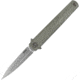 MKM Flame Framelock Dagger Micarta Folding Knife, 2.88 sand blast finish Bohler M390 stainless dagg, Green canvas micarta handle with sand blast finish, MK FL02-GCT