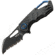 MKM Isonzo Linerlock Black Folding Knife, 2.25 black finish partially serrated Bohler N690 , Black FRN handle, MK FX03-1PBK