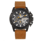 Morphic M81 Series Chronograph Leather-Band Watch w/Date, Camel/Black - Mens, MPH8106