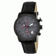 Mens M38 Series Watch,43mm,Charcoal Analog Dial,Black Bezel,Black Leather Band