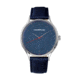 Morphic M65 Series Leather-Band Watch w/Day/Date, Blue, MPH6506