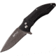Mtech Button Lock Folding Knife, 3.25in Gray Titanium Coated SS Drop Point, Black Textured Aluminum Handle, Pocket Clip, MT-1034BK