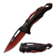 Mtech Drop Point Spring Assisted Knife w/Bottle Opener, 3.5 in, 3Cr13 Stainless Steel Stainless Steel, Black/Brown, MT-A705G2-RD