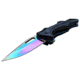Mtech Drop Point Spring Assisted Knife w/Bottle Opener, 3.5 in, 3Cr13 Stainless Steel Stainless Steel, Rainbow, MT-A705G2-RB