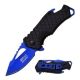Mtech Folding Knife, Stainless Steel Blade 2.25in, Black Nylon Fiber Handle, MT-A882BL