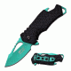 Mtech Folding Blade, 2.75in, Stainless Steel Blade, Black Nylon Fiber Handle MT-A882GN
