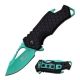 Mtech Folding Knife, Stainless Steel Blade 2.25in, Black Nylon Fiber Handle, MT-A882GN