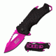 Mtech Folding Blade, 2.75in, Stainless Steel Blade, Black Nylon Fiber Handle MT-A882PK
