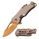 Mtech Folding Knife, Stainless Steel Blade 2.25in, Mirror Polished Stainless Steel Handle, MT-A882SGD