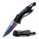 Mtech Folding Blade, 3.25in, Stainless Steel Blade, Black And Rainbow Titanium Coated Aluminum Handle MT-705RB