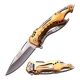 Mtech Folding Blade, 3.55in, Stainless Steel Blade, Gold Aluminum Handle, MT-A705SGD