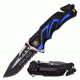 Mtech Folding Blade, 3.5in, Stainless Steel Blade, Black And Blue Two Tone Alum Handle MT-A865PD